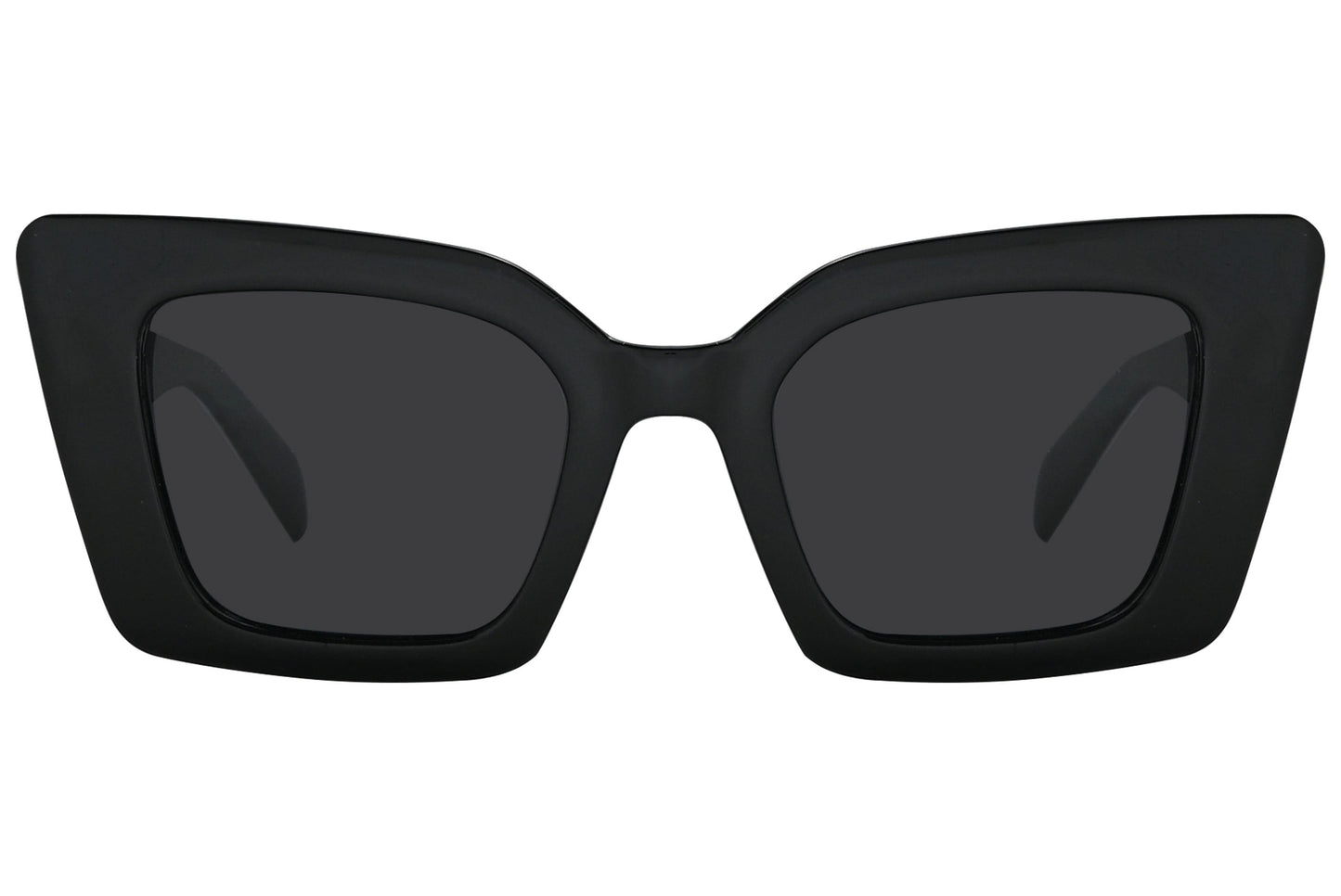 Rexus Black Color Geometric Sunglasses Viewed From Front Angle.