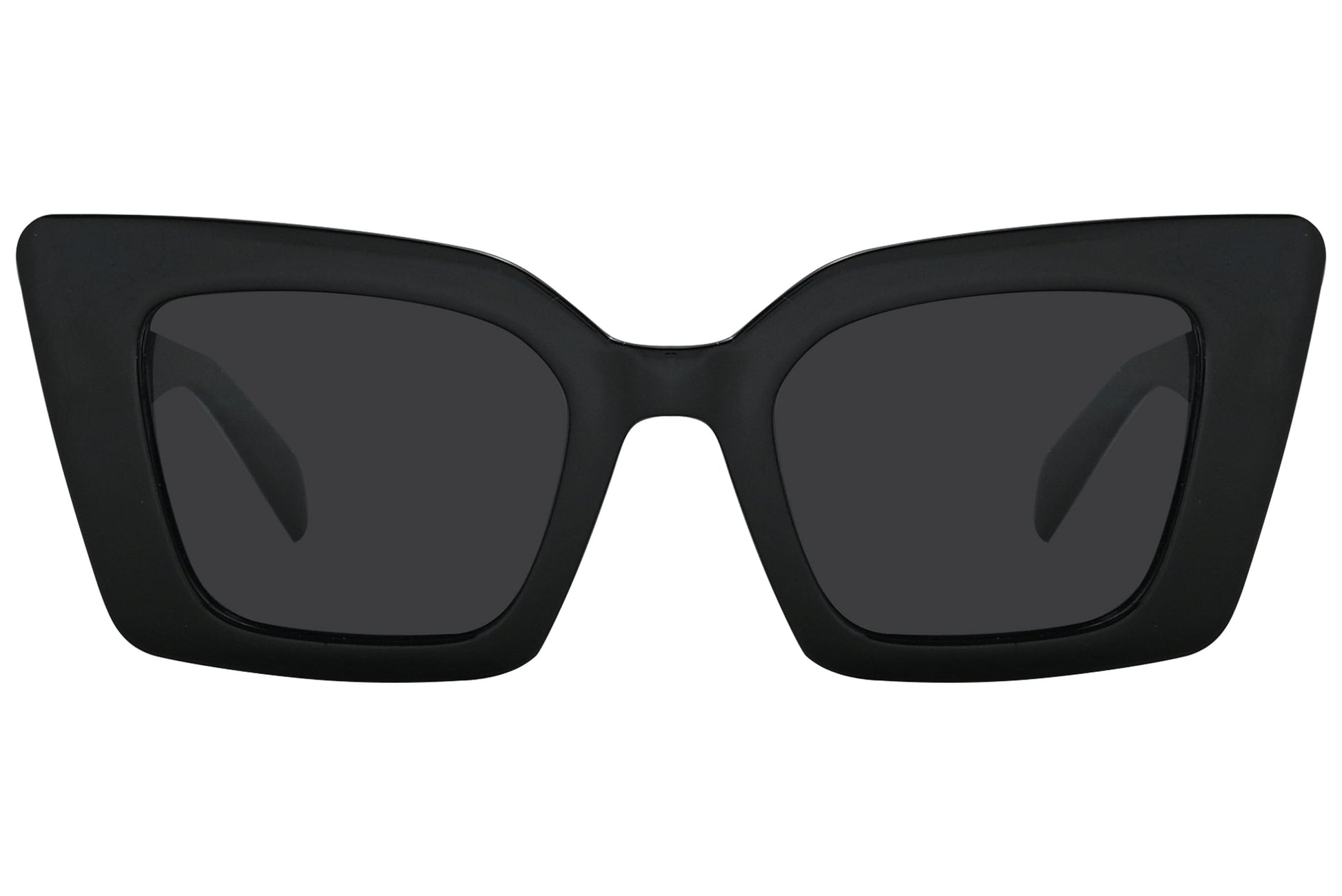 Rexus Black Color Geometric Sunglasses Viewed From Front Angle.