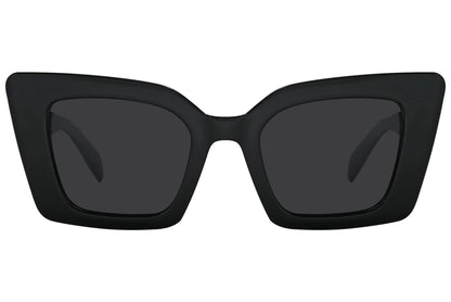 Rexus Black Color Geometric Sunglasses Viewed From Front Angle.