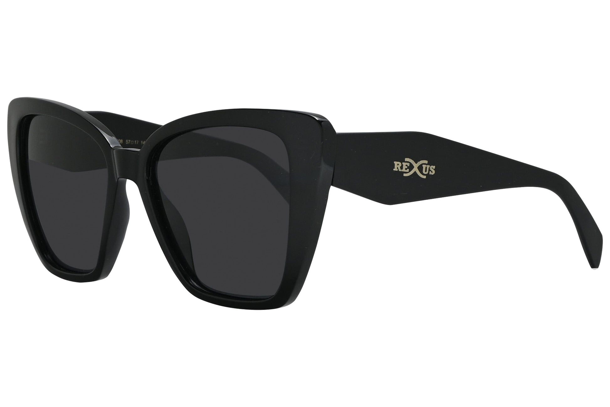 Rexus Black Color Geometric Sunglasses Viewed From A 45-Degree Angle.