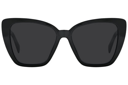 Rexus Black Color Geometric Sunglasses Viewed From Front Angle.