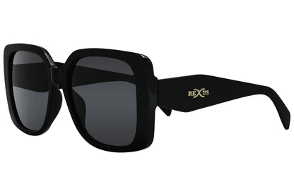 Rexus Black Color Square Sunglasses Viewed From A 45-Degree Angle.