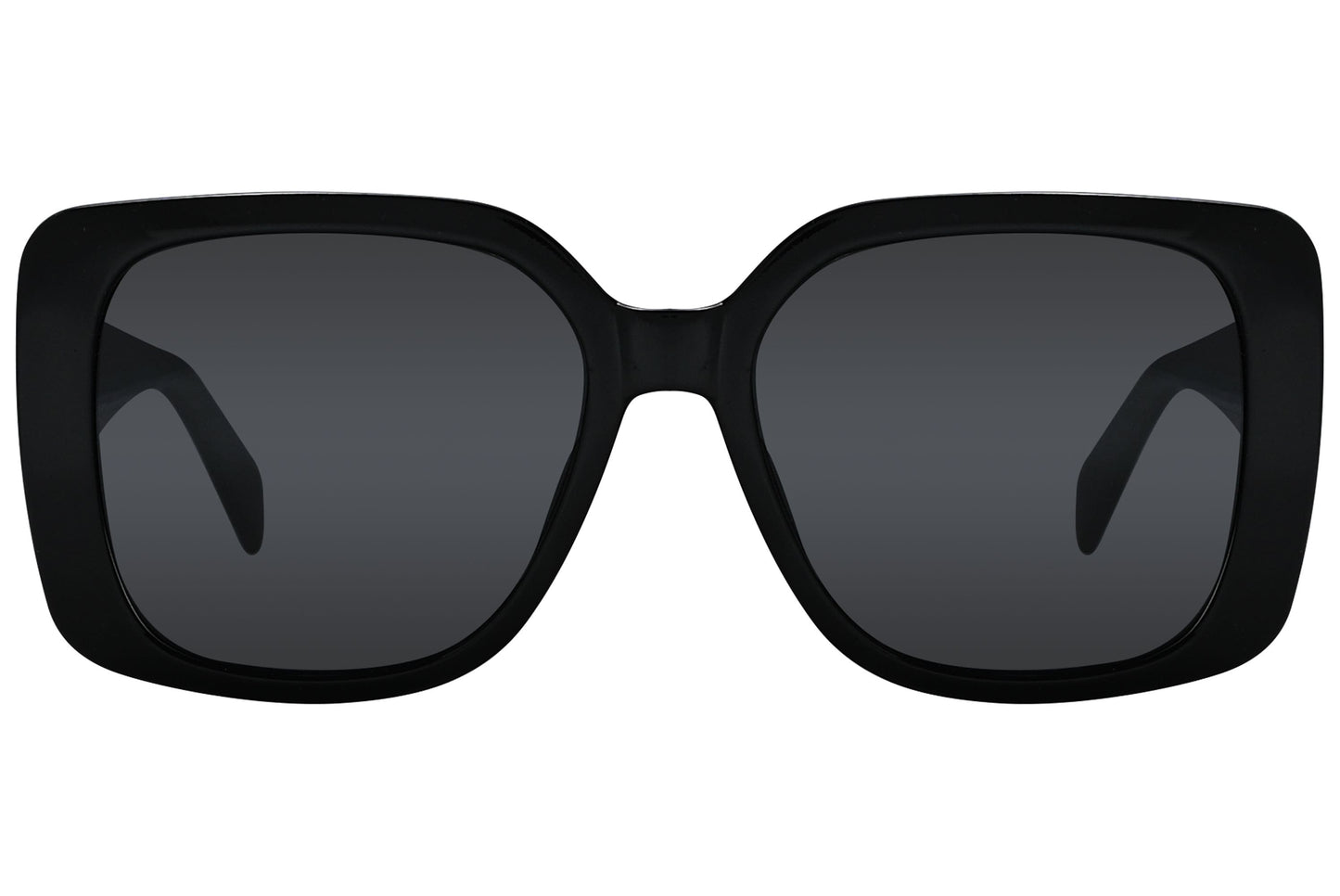 Rexus Black Color Square Sunglasses Viewed From Front Angle.