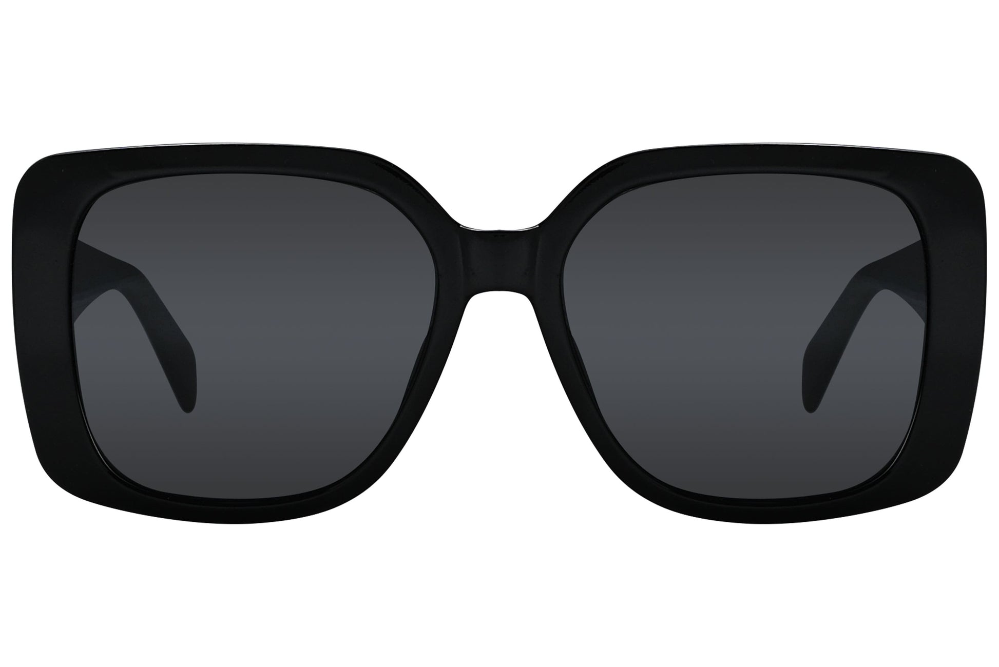 Rexus Black Color Square Sunglasses Viewed From Front Angle.