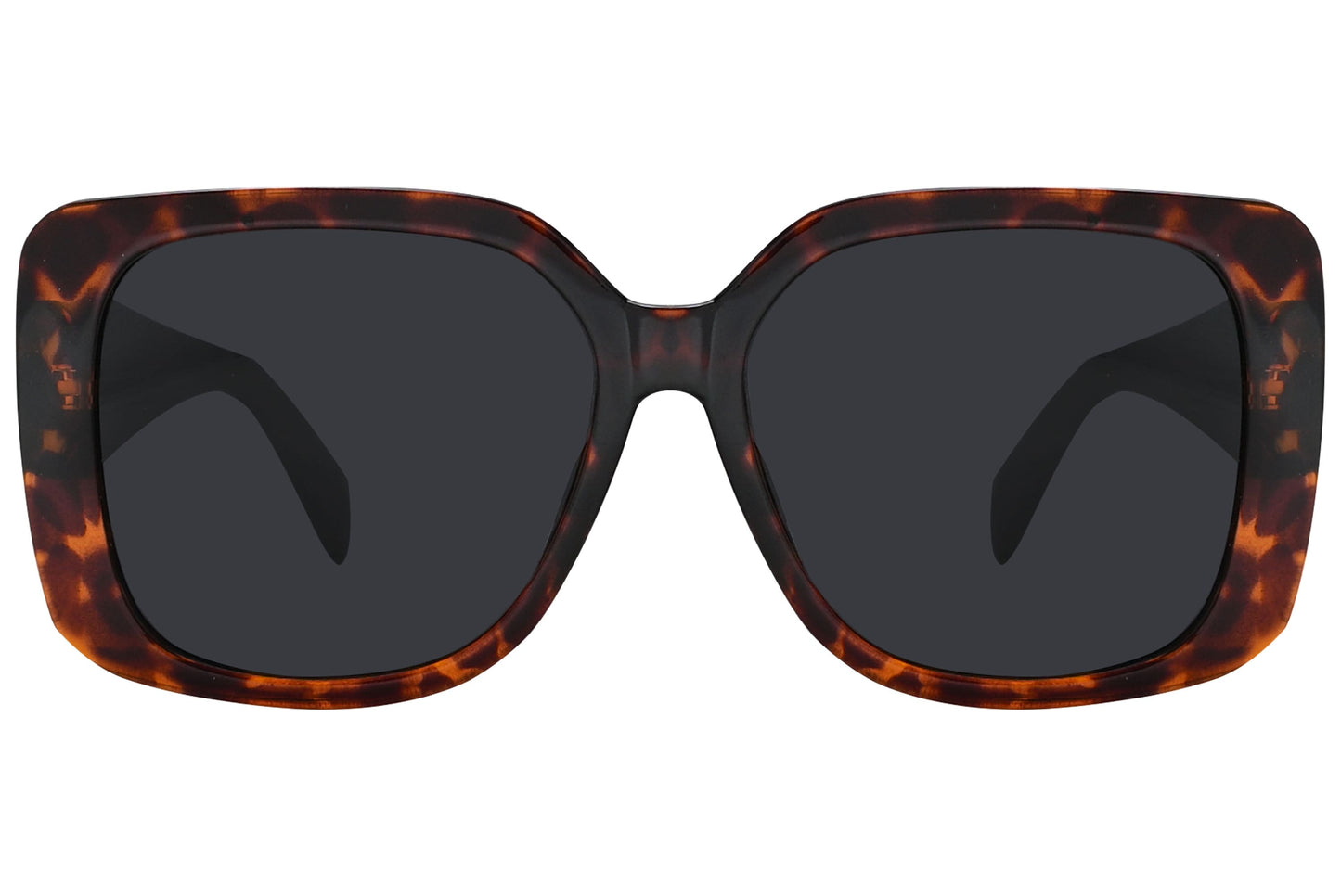 Rexus Tortoise Color Square Sunglasses Viewed From Front Angle.