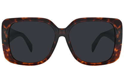 Rexus Tortoise Color Square Sunglasses Viewed From Front Angle.