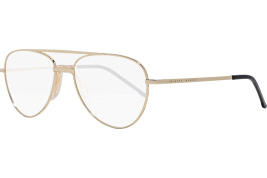 safilo aviator gold eyeglasses frame viewed from a 45-degree angle.