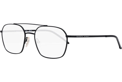 safilo aviator black eyeglasses frame viewed from a 45-degree angle.