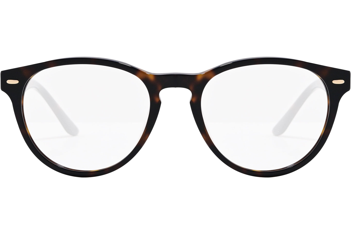 safilo oval tortoise eyeglasses frame viewed from front angle.