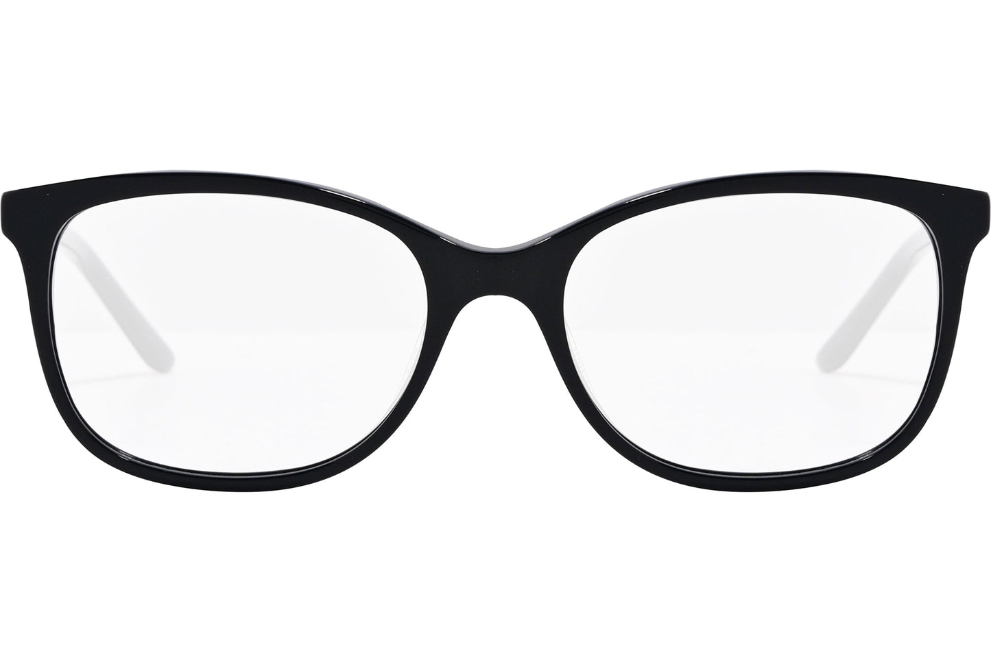 safilo rectangle black eyeglasses frame viewed from front angle.