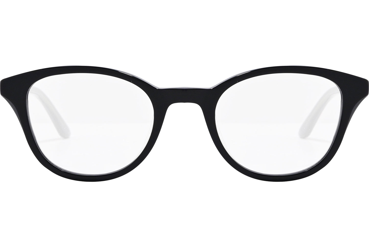 safilo oval black eyeglasses frame viewed from front angle.