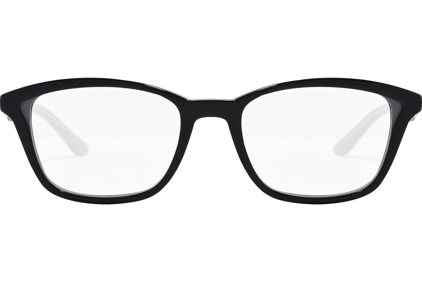 safilo rectangle black eyeglasses frame viewed from front angle.