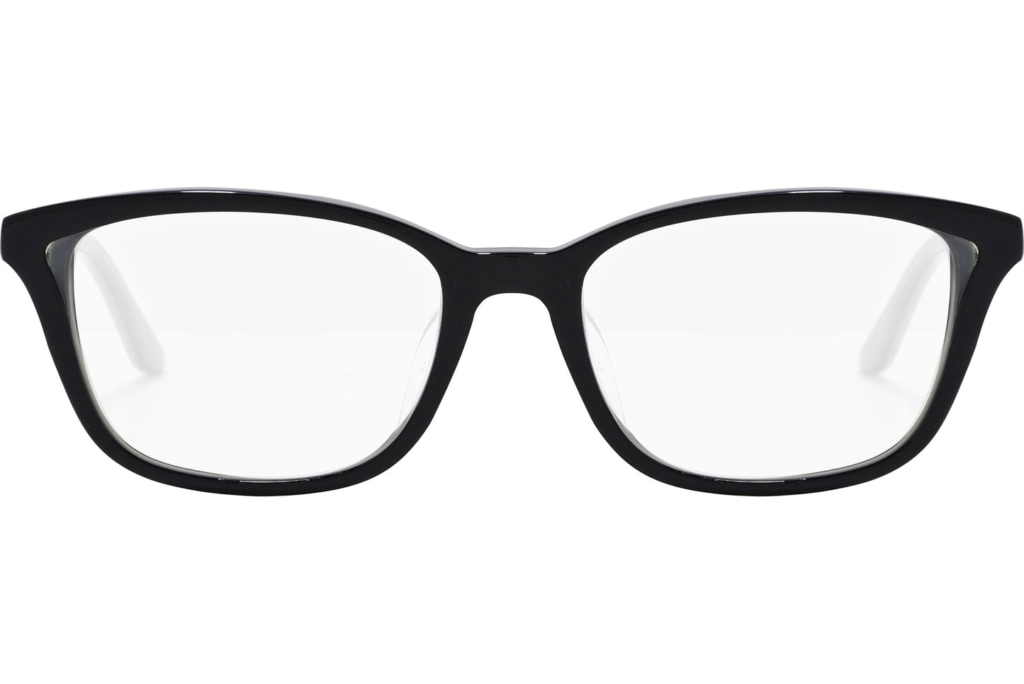 safilo rectangle black eyeglasses frame viewed from front angle.