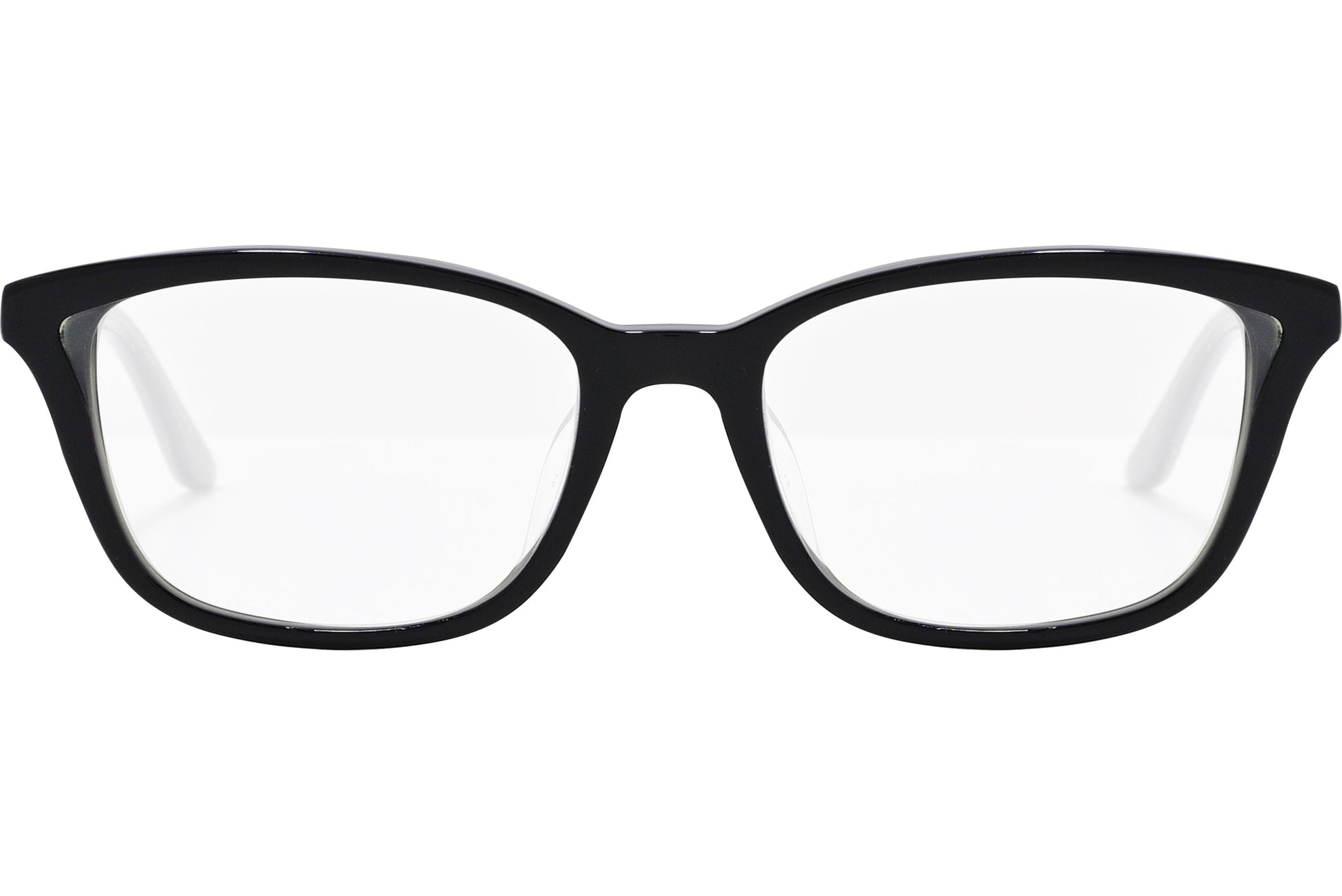 safilo rectangle black eyeglasses frame viewed from front angle.