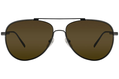 Salvatore Ferragamo Black Color Aviator Sunglasses Viewed From front Angle.