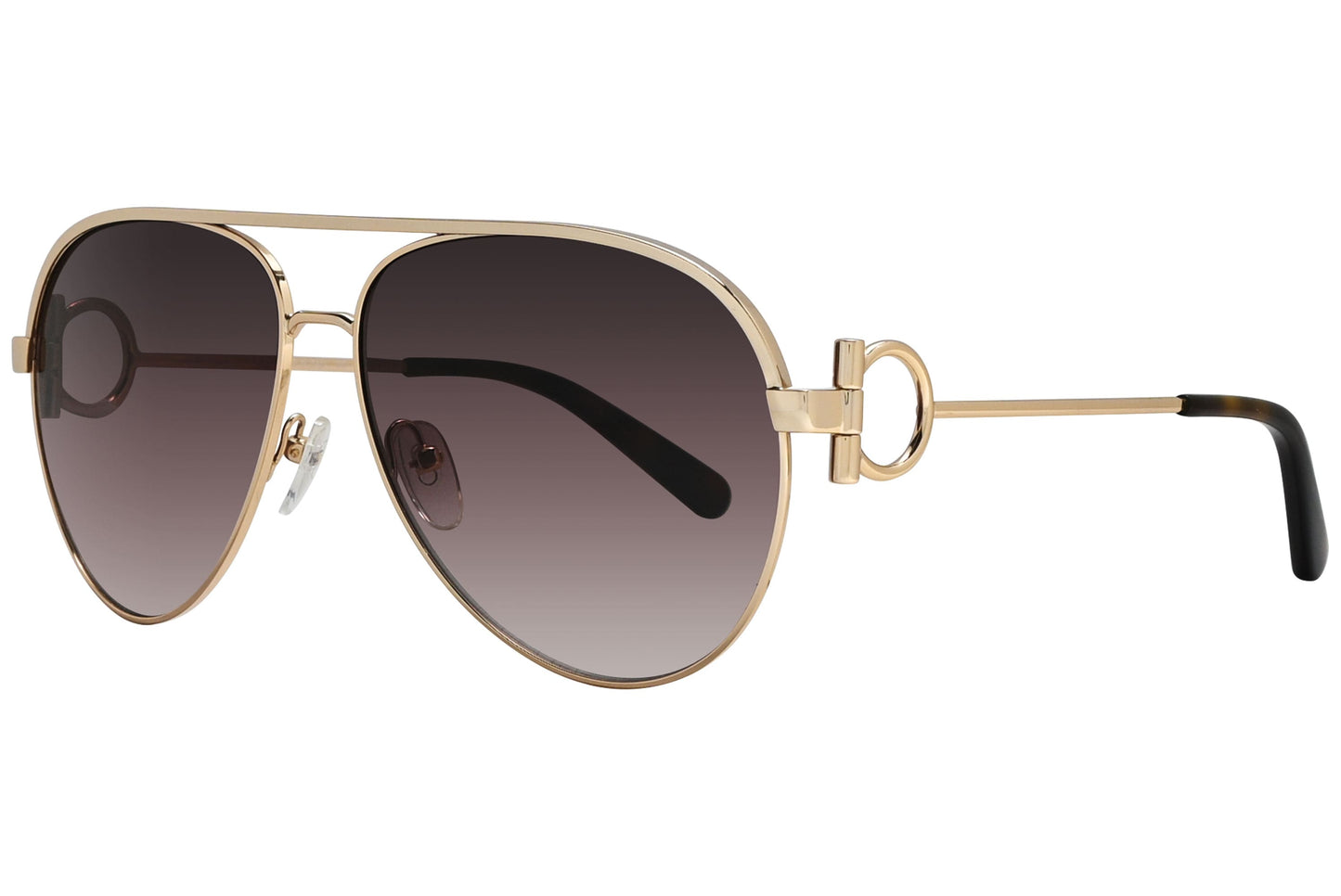 Salvatore Ferragamo Aviator Gold Sunglasses Model: SF237S-768 Side View