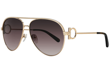 Salvatore Ferragamo Aviator Gold Sunglasses Model: SF237S-768 Side View