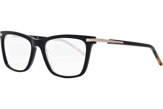 scotch & soda square black eyeglasses frame viewed from a 45-degree angle.