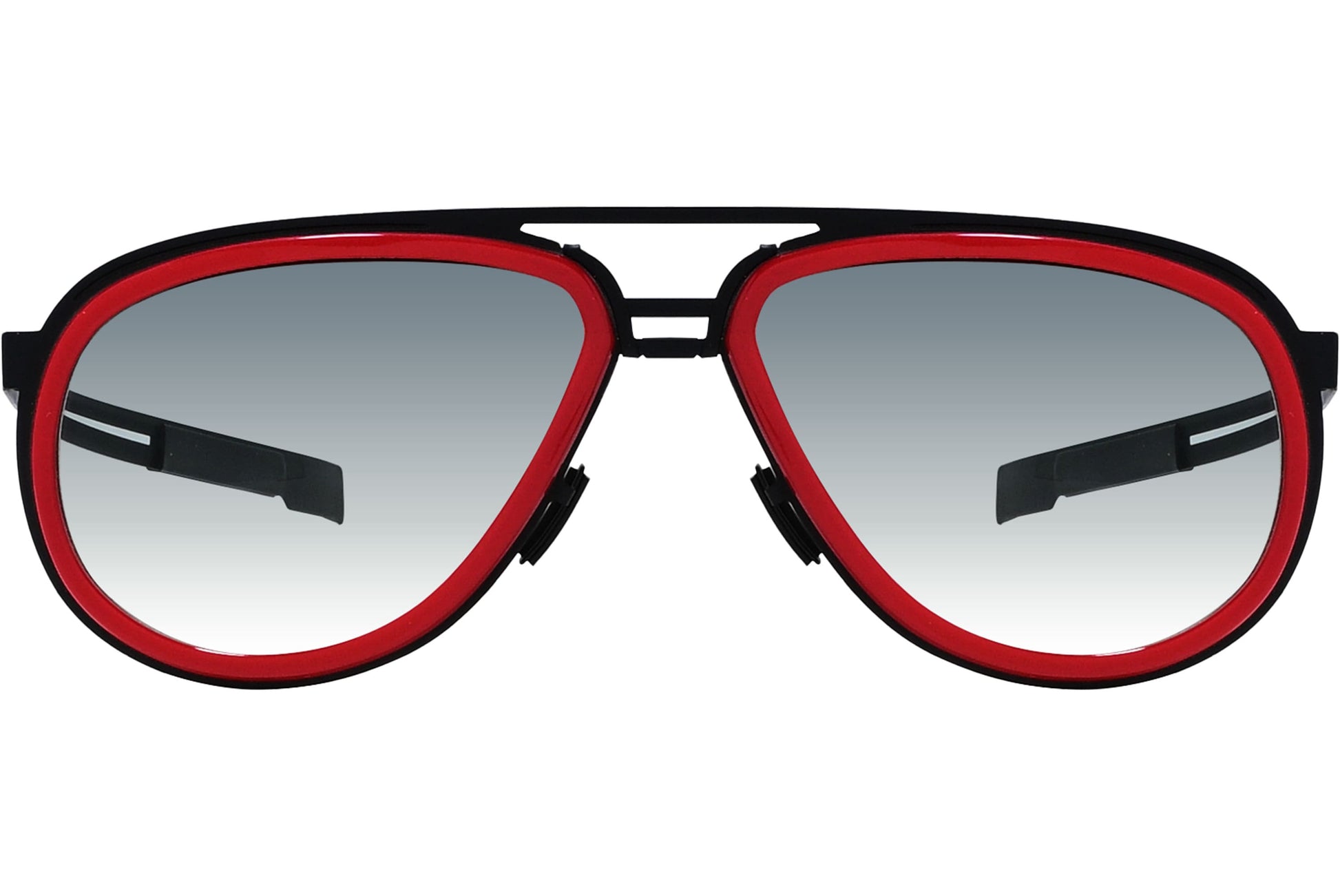 Strada Del Sole Aviator Red Sunglasses Model: 016-BLACK-RED