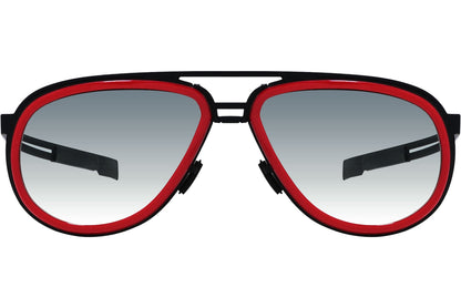 Strada Del Sole Aviator Red Sunglasses Model: 016-BLACK-RED