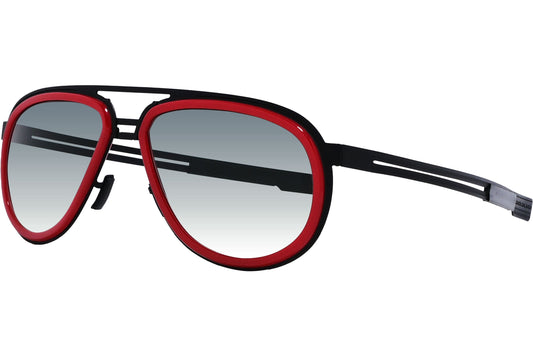 Strada Del Sole Aviator Red Sunglasses Model: 016-BLACK-RED