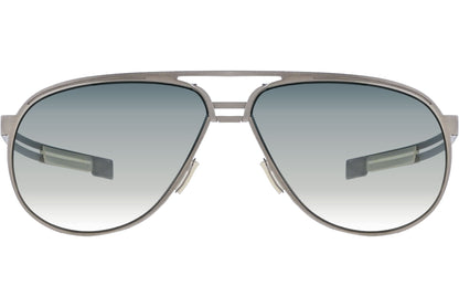 Strada Del Sole Aviator Silver Sunglasses Model: 016-SILGRAYGRAD