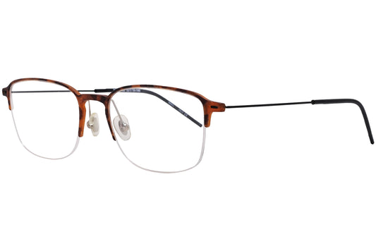 super talent rectangle orange eyeglasses frame viewed from a 45-degree angle.