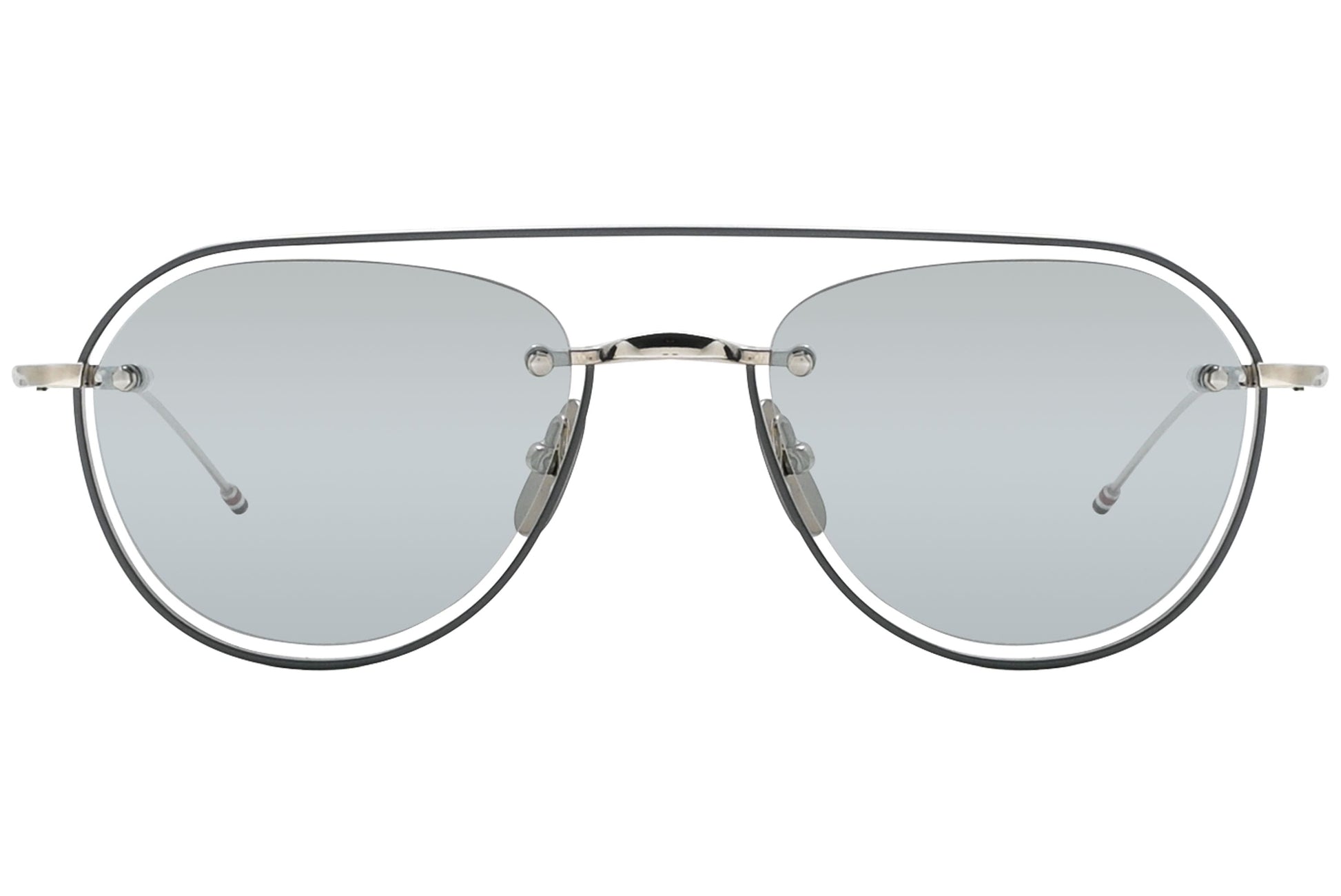 Thom Browne Aviator Silver Sunglasses Model: TBS112-SLV-GRY