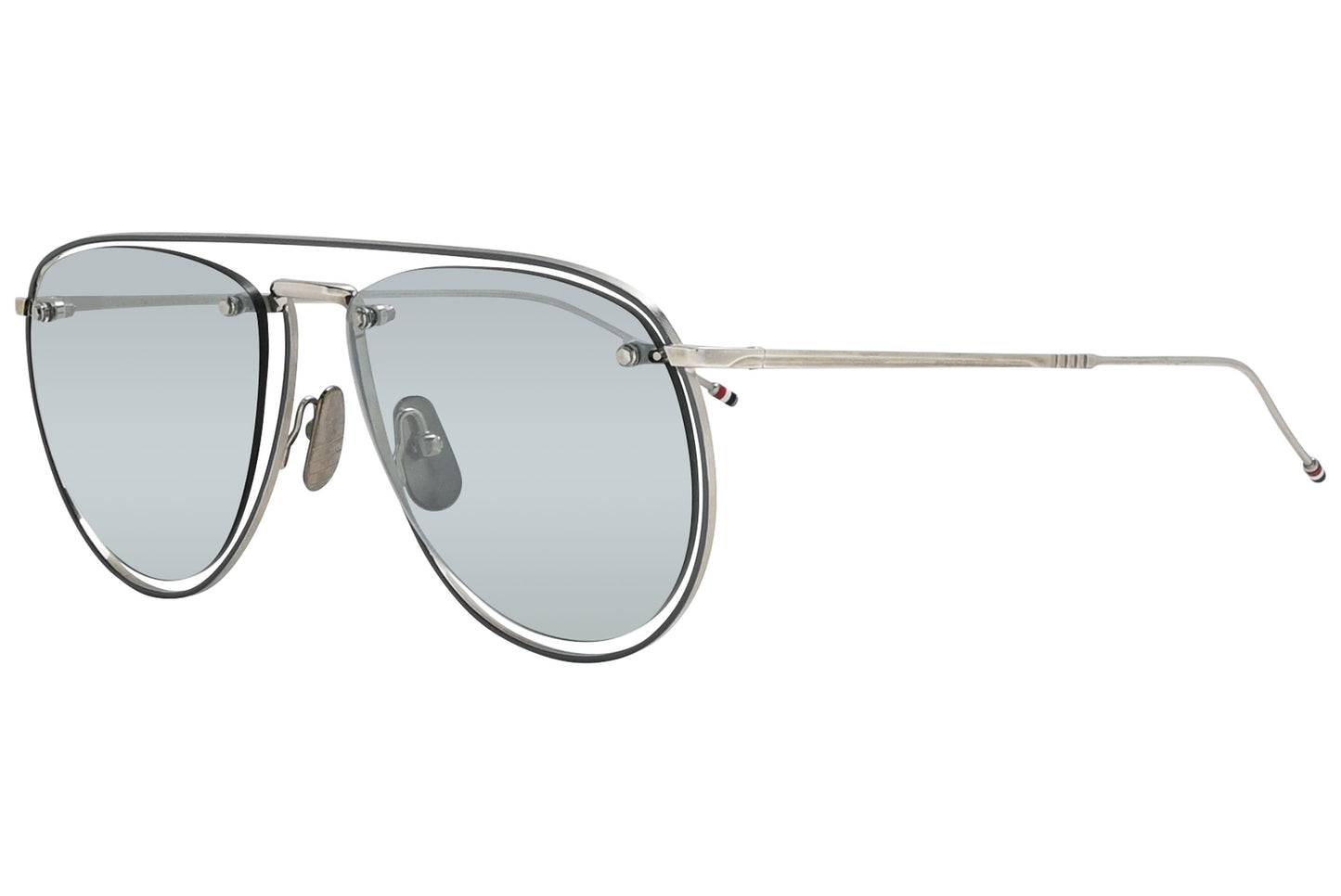 Thom Browne Aviator Silver Sunglasses Model: TBS113-SLV-GRY