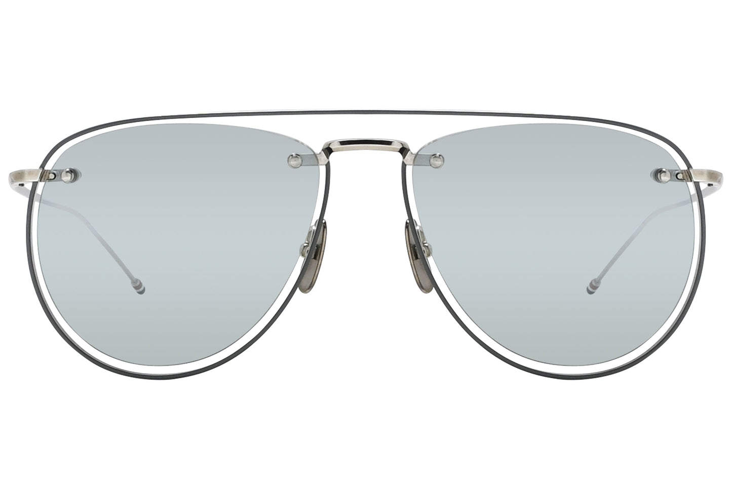 Thom Browne Aviator Silver Sunglasses Model: TBS113-SLV-GRY