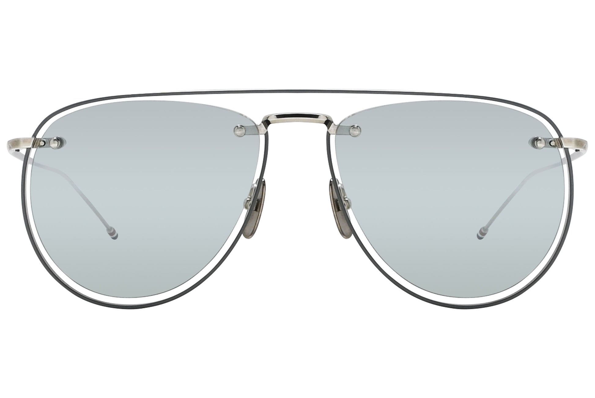 Thom Browne Aviator Silver Sunglasses Model: TBS113-SLV-GRY