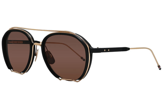 Thom Browne Aviator Gold Sunglasses Model: TBS810-1-BLK-GLD Side View