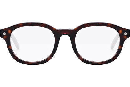 tod's square tortoise eyeglasses frame viewed front angle.