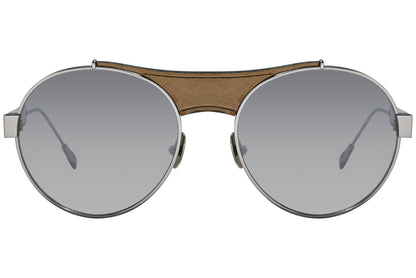 Tods Round Titanium Sunglasses Model: 50216-TITANIUM-14C Front View