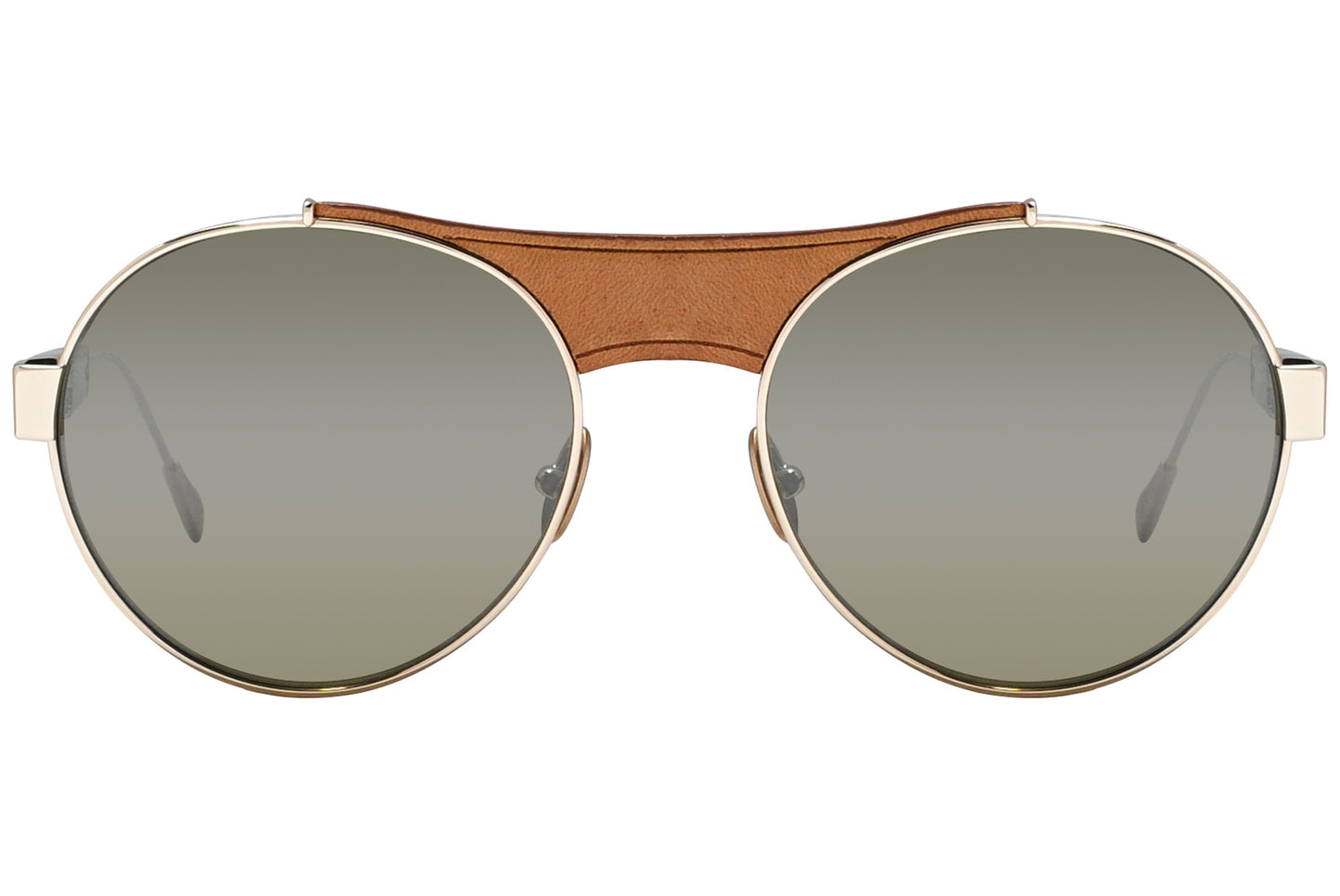 Tods Round Gold Sunglasses Model: TO216-TITANIUM-33Q Front View