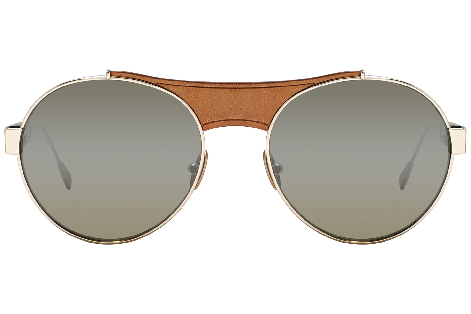 Tods Round Gold Sunglasses Model: TO216-TITANIUM-33Q Front View