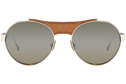 Tods Round Gold Sunglasses Model: TO216-TITANIUM-33Q Front View