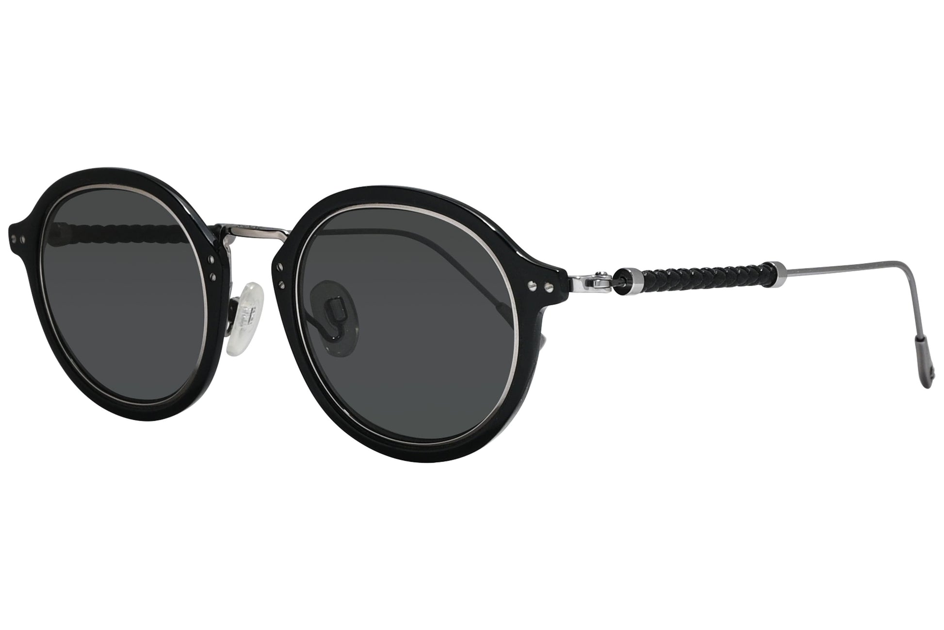 Tods Round Black Sunglasses Model: TO217-TITANIUM-01D-POL Side View