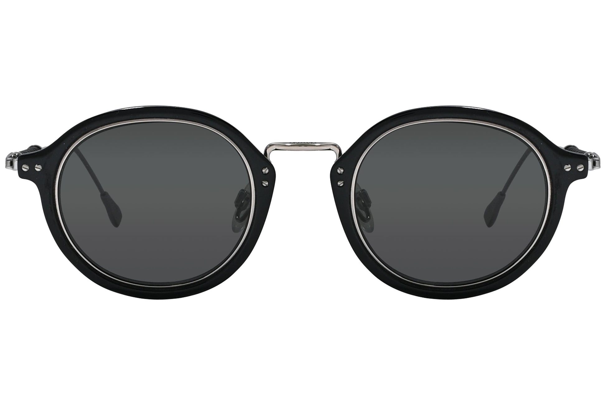 Tods Round Black Sunglasses Model: TO217-TITANIUM-01D-POL Front View