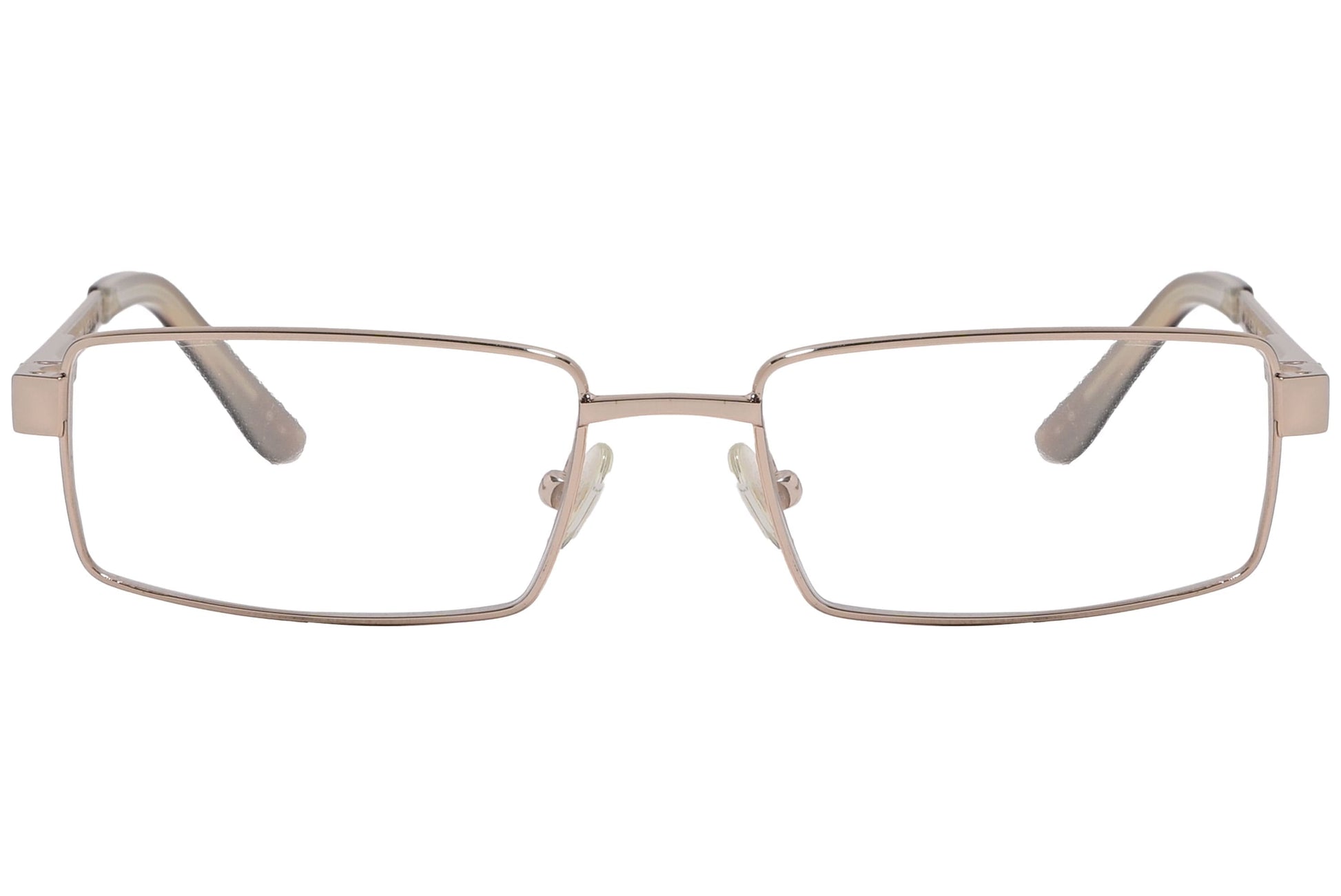 tom ford rectangle coral reef eyeglasses frame viewed from front angle.