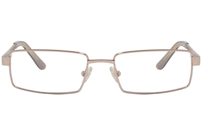 tom ford rectangle coral reef eyeglasses frame viewed from front angle.