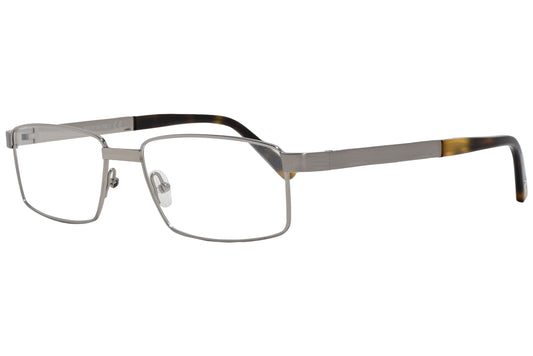 tom ford rectangle gray eyeglasses frame viewed from a 45-degree angle.