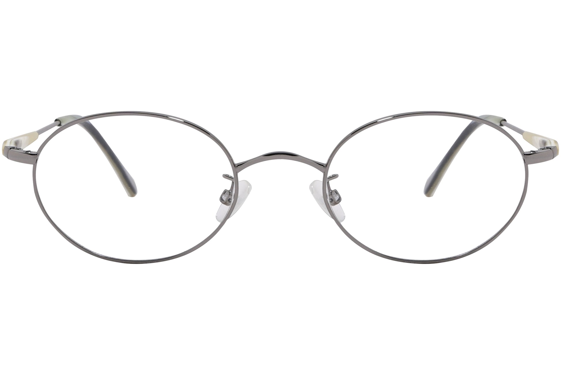 A pair of round eyeglasses with a gray frame, from the TF5345-014 model, featuring a double-bridge design and slim temples.