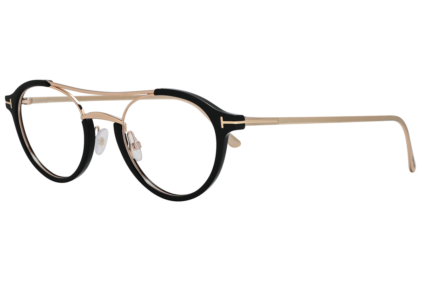 tom ford oval multicolor eyeglasses frame viewed from a 45-degree angle.