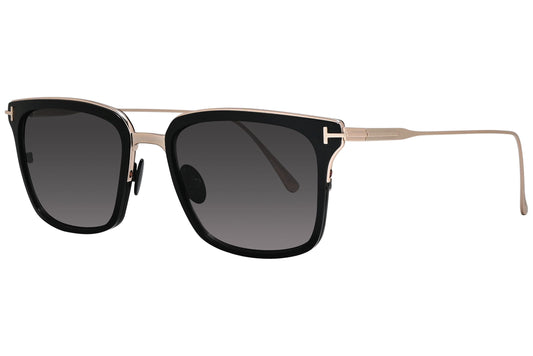 Tom Ford Black with Gold Sunglasses Model: TF831-TITANIUM-01K Side View