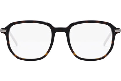 tommy hilfiger square tortoise eyeglasses frame viewed from front angle.