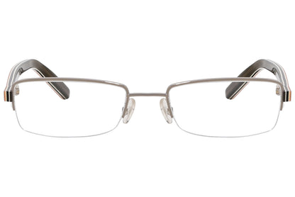 tommy hilfiger rectangle white eyeglasses frame viewed from front angle.