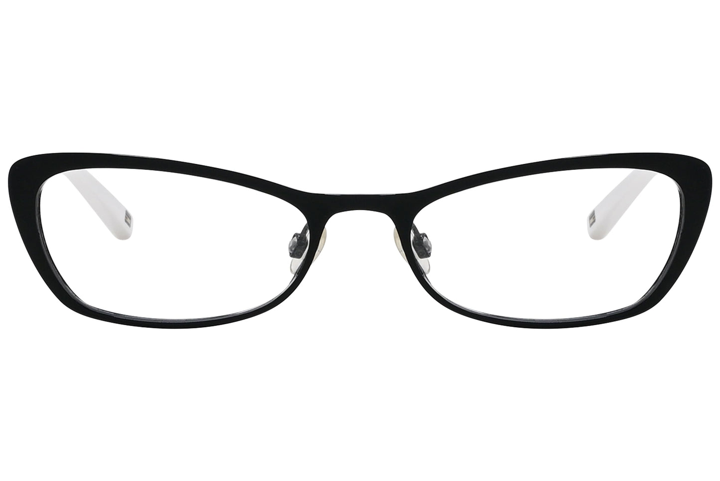 tommy hilfiger cat-eye multicolored eyeglasses frame viewed from front angle.