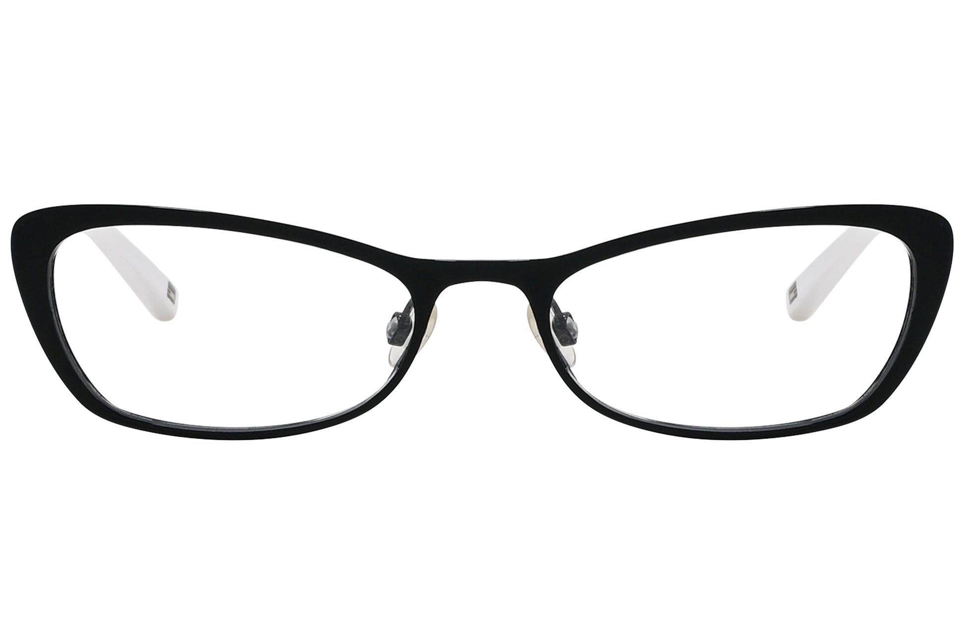 tommy hilfiger cat-eye multicolored eyeglasses frame viewed from front angle.