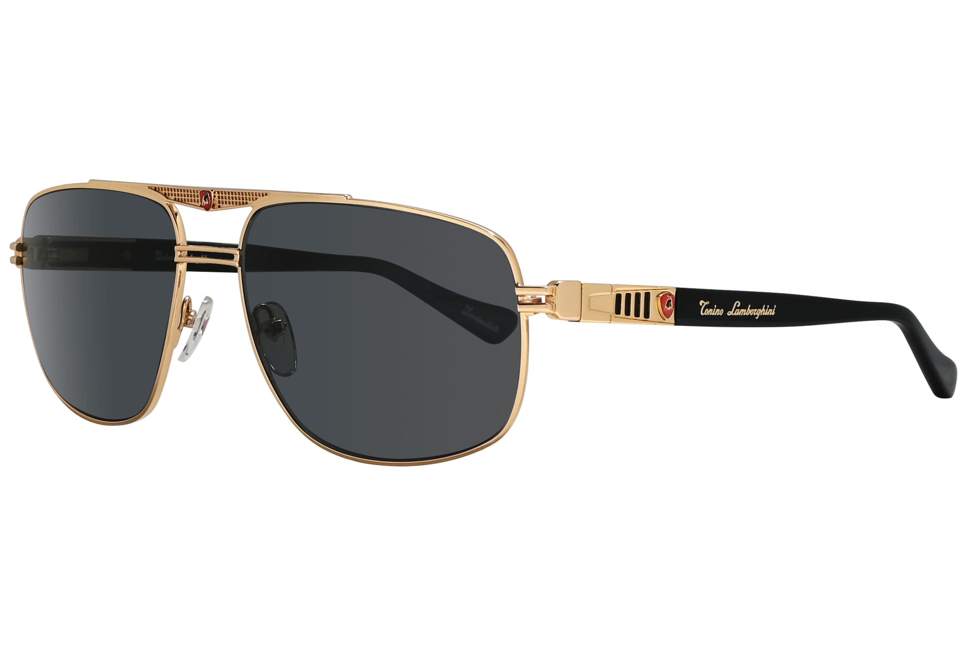 Tonino Lamborghini Aviator Gold and Black Sunglasses Model: TL602-S01 Side View